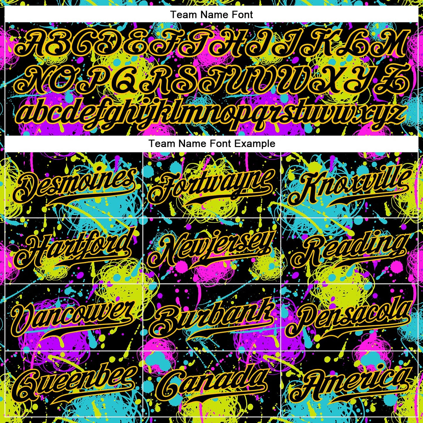 Custom Graffiti Pattern Black-Gold 3D Neon Splatter Authentic Baseball Jersey - Sky-Custom