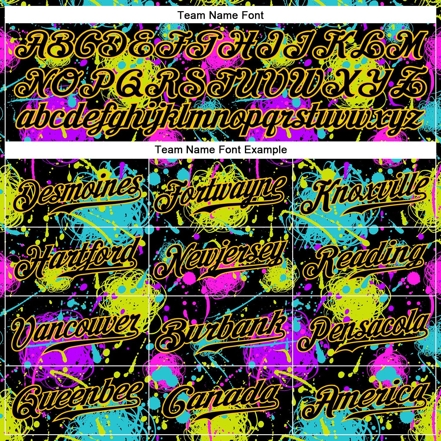Custom Graffiti Pattern Black-Gold 3D Neon Splatter Authentic Baseball Jersey - Sky-Custom