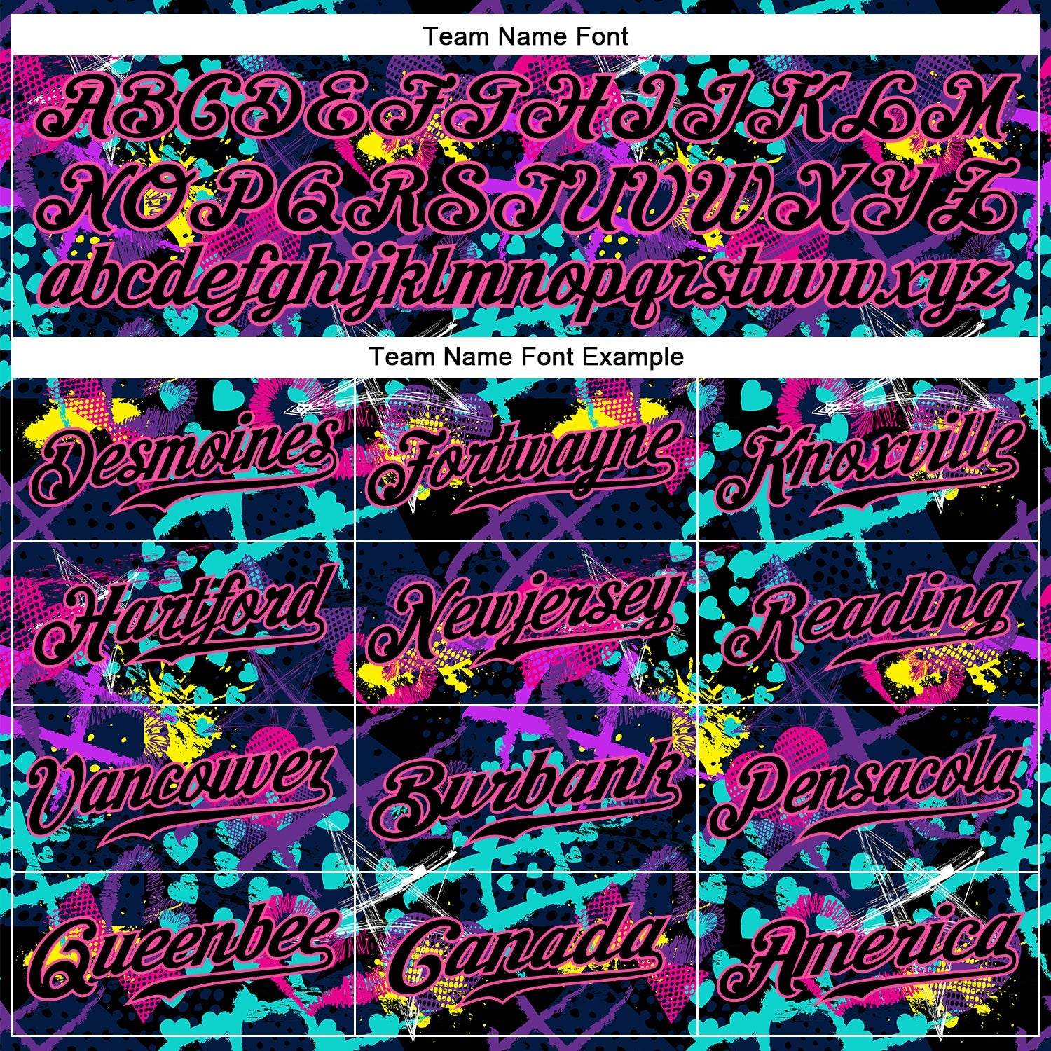 Custom Graffiti Pattern Black-Pink 3D Creative Hearts Stars Geometric Figures Authentic Baseball Jersey - Sky-Custom