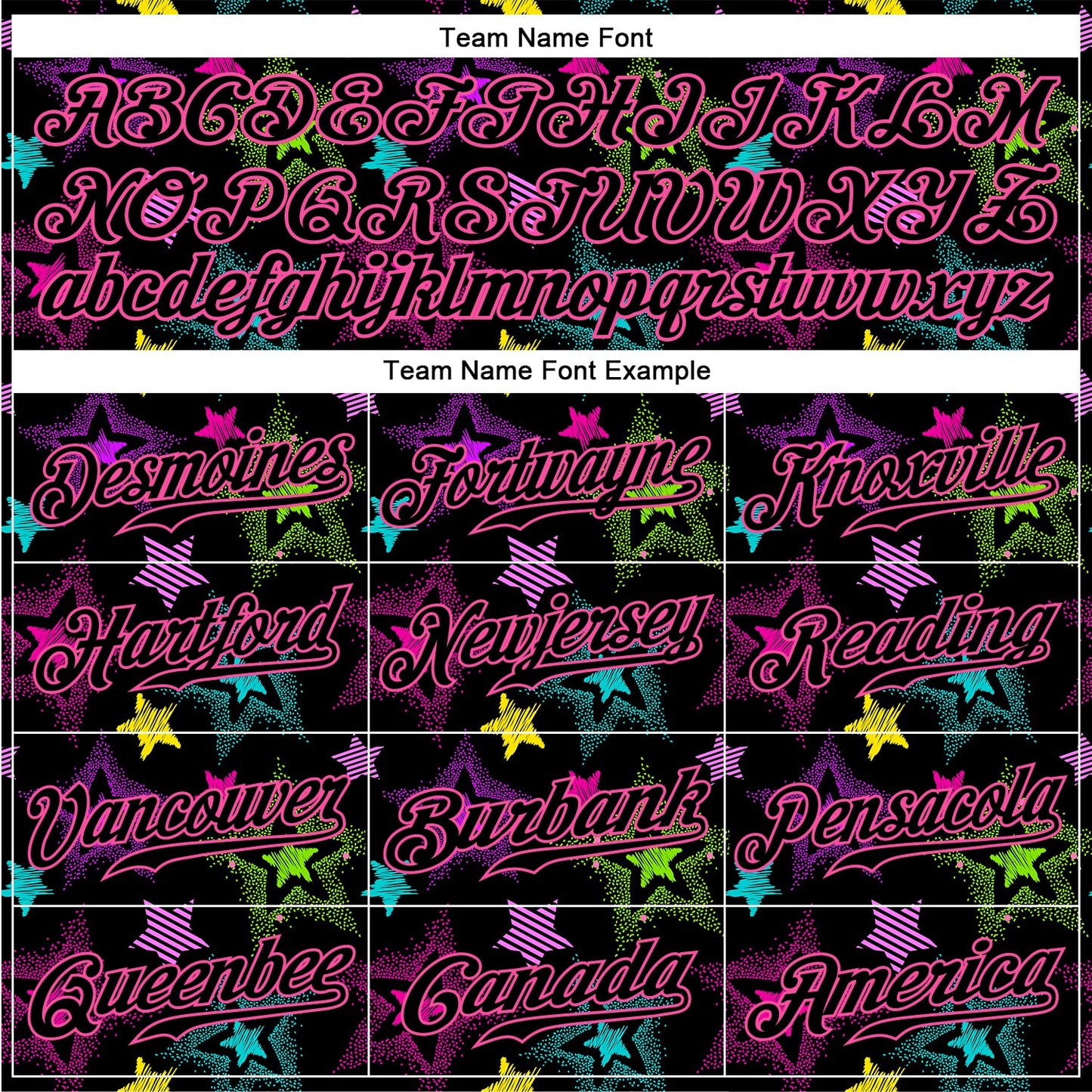 Custom Graffiti Pattern Black-Pink 3D Creative Colorful Stars Authentic Baseball Jersey - Sky-Custom