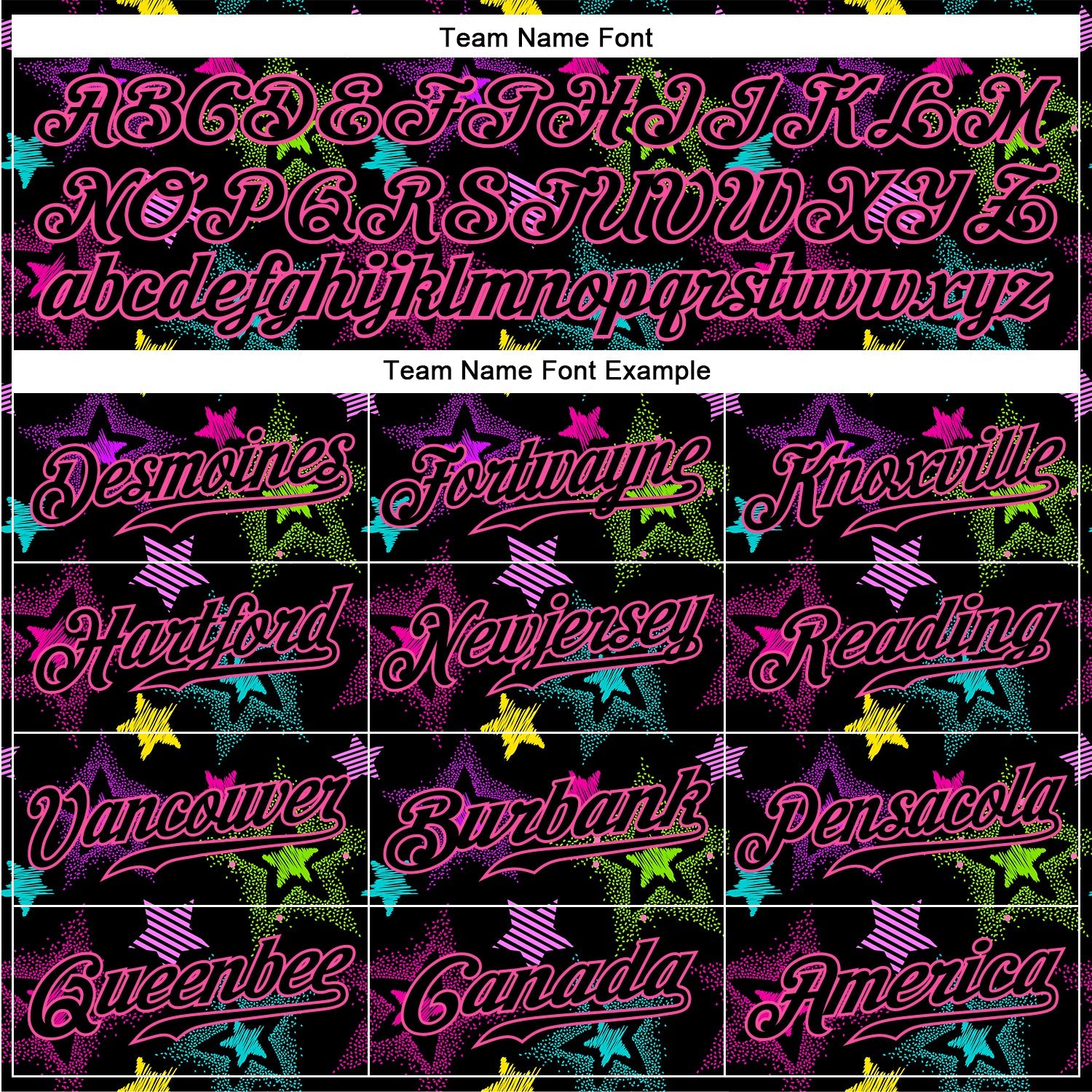 Custom Graffiti Pattern Black-Pink 3D Creative Colorful Stars Authentic Baseball Jersey - Sky-Custom