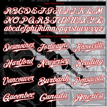 Custom Graffiti Pattern White Gray-Red 3D Scratch Authentic Baseball Jersey - Sky-Custom