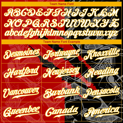Custom Graffiti Pattern White Black-Yellow 3D Scratch Authentic Baseball Jersey - Sky-Custom