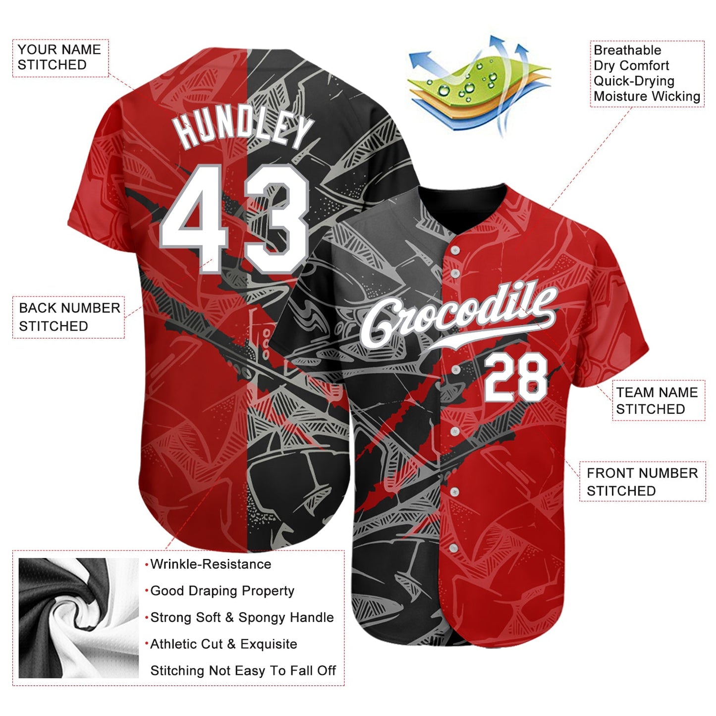Custom Graffiti Pattern White Black-Gray 3D Scratch Authentic Baseball Jersey - Sky-Custom
