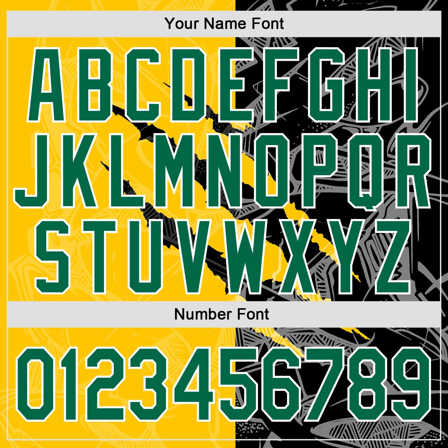 Custom Graffiti Pattern Kelly Green Yellow-Black 3D Scratch Authentic Baseball Jersey - Sky-Custom