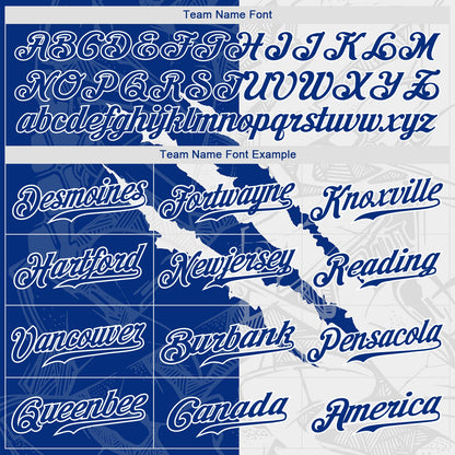 Custom Graffiti Pattern Royal-White 3D Scratch Authentic Baseball Jersey - Sky-Custom