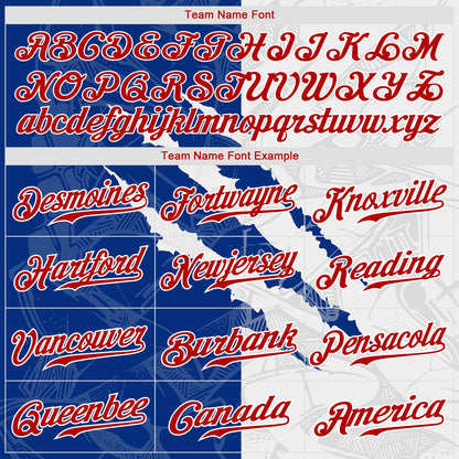 Custom Graffiti Pattern Red-Royal 3D Scratch Authentic Baseball Jersey - Sky-Custom
