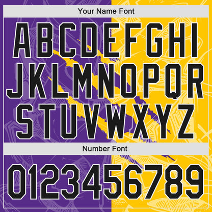 Custom Graffiti Pattern Black Yellow-Purple 3D Scratch Authentic Baseball Jersey - Sky-Custom