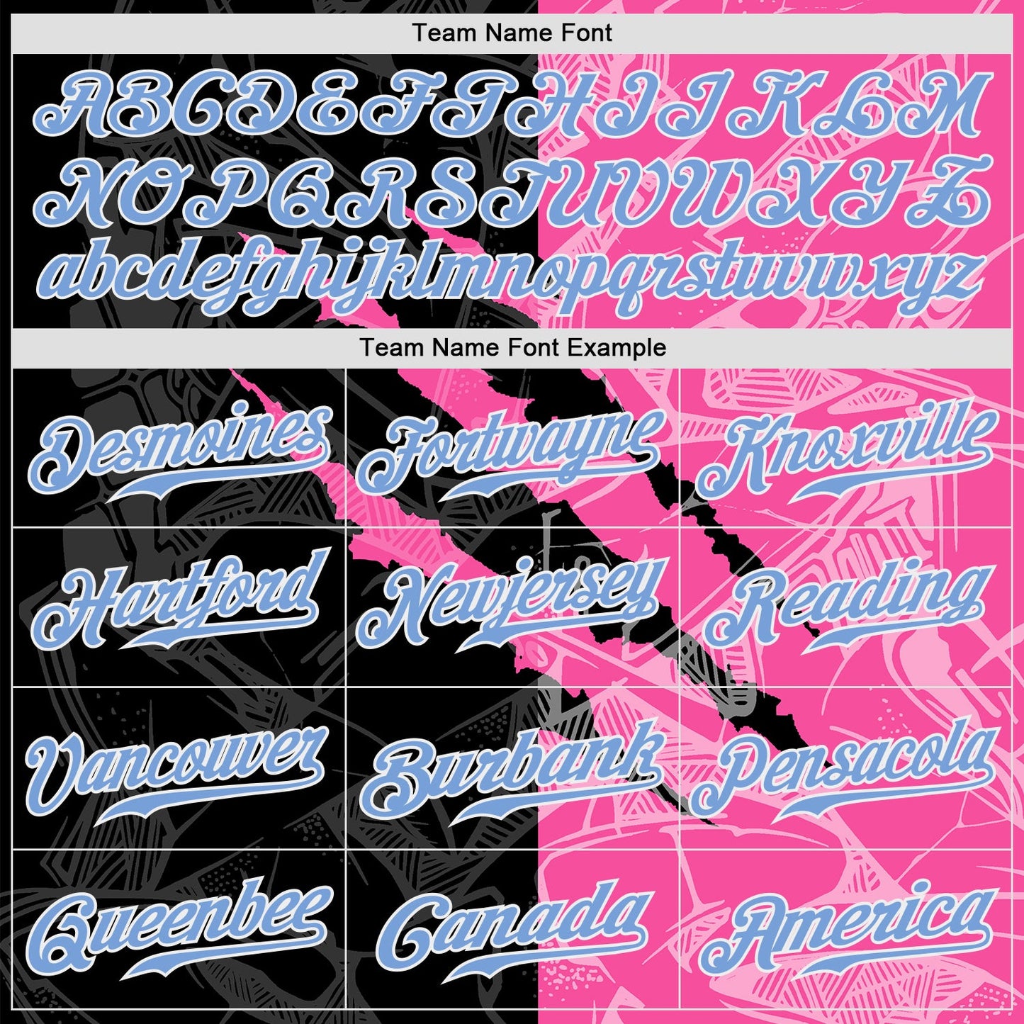 Custom Graffiti Pattern Light Blue Pink-Black 3D Scratch Authentic Baseball Jersey - Sky-Custom