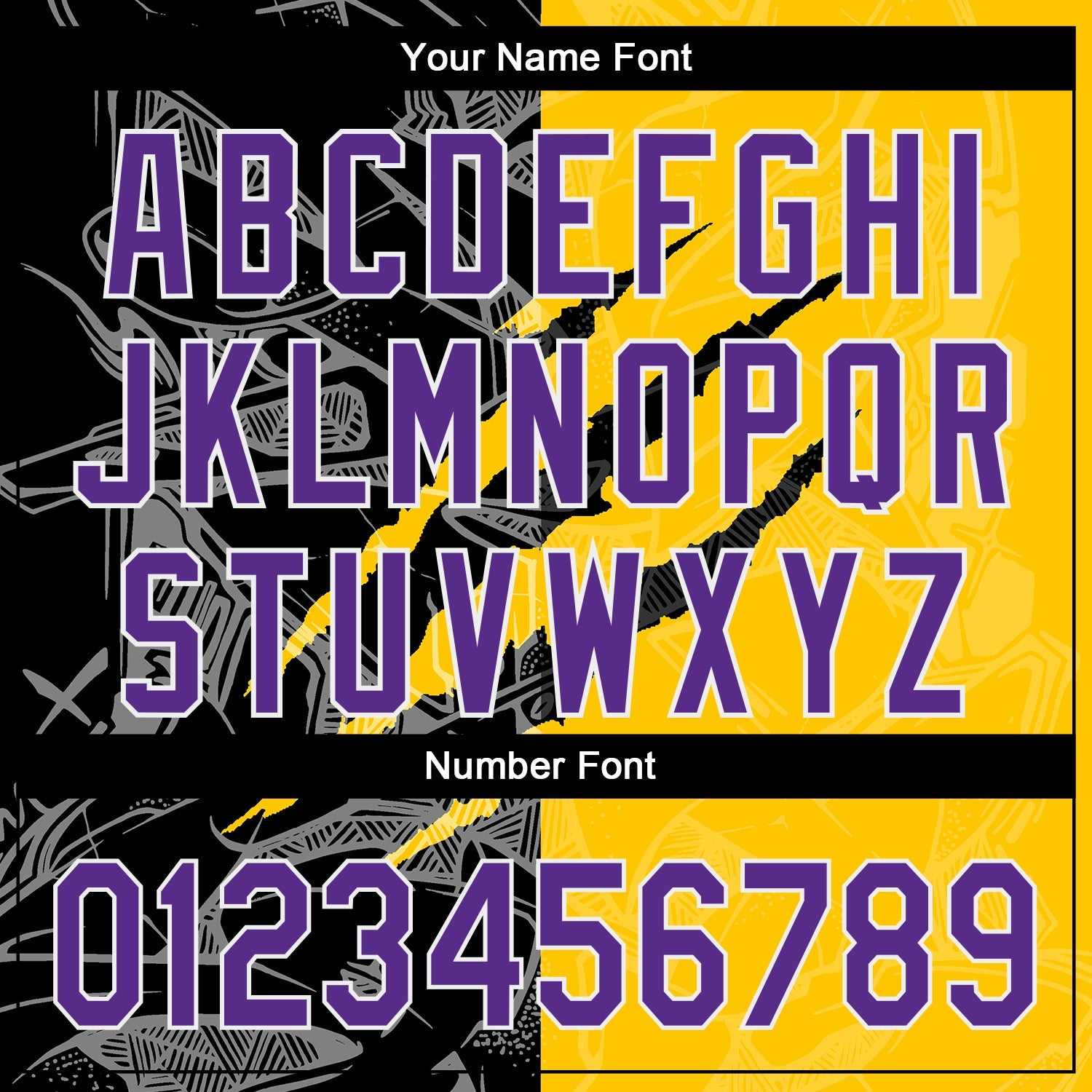 Custom Graffiti Pattern Purple Yellow-Black 3D Scratch Authentic Baseball Jersey - Sky-Custom