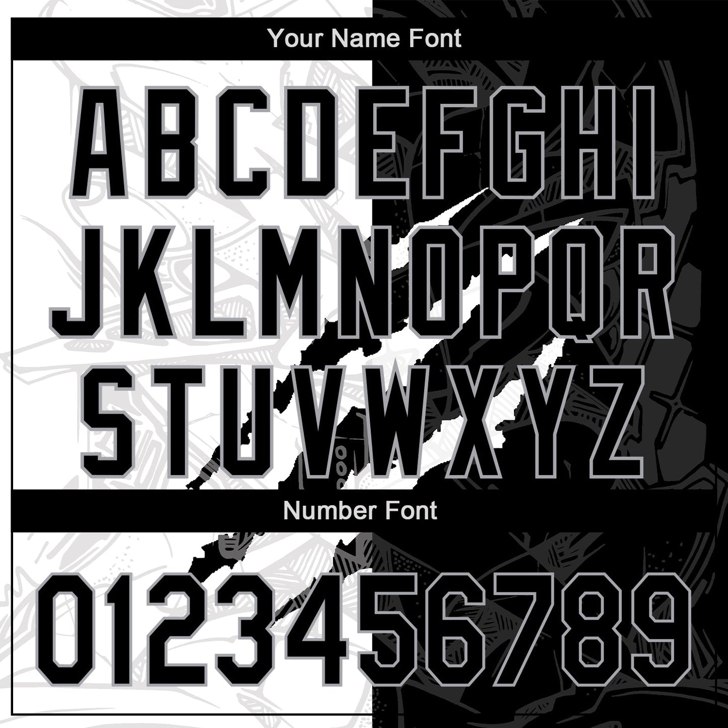 Custom Graffiti Pattern Black-Gray 3D Scratch Authentic Baseball Jersey - Sky-Custom