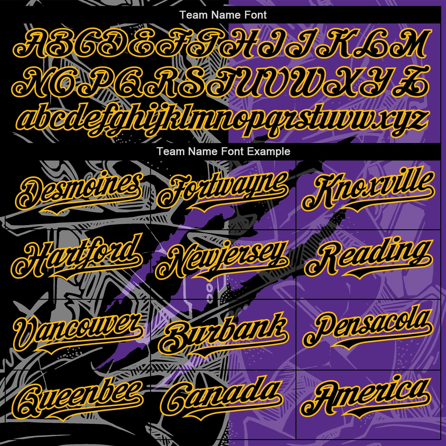 Custom Graffiti Pattern Black Purple-Gold 3D Scratch Authentic Baseball Jersey - Sky-Custom