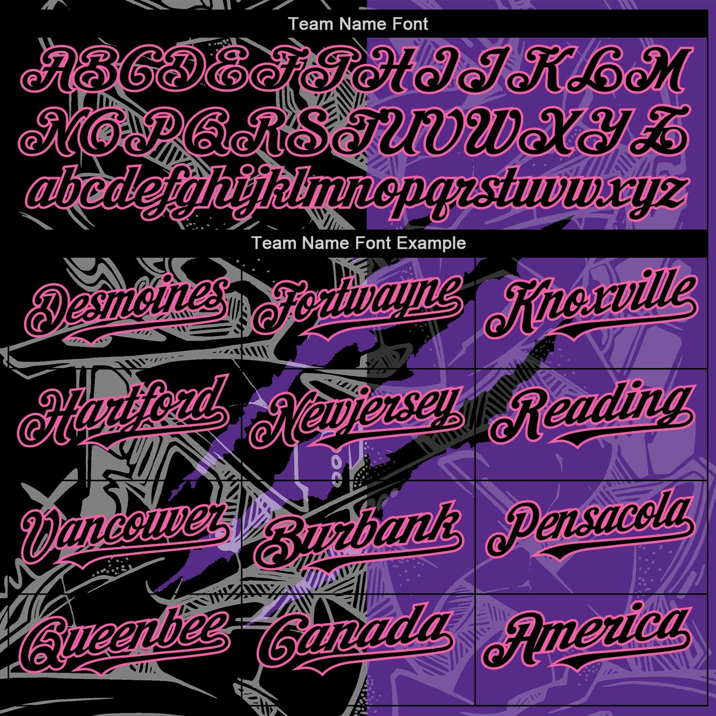 Custom Graffiti Pattern Black Purple-Pink 3D Scratch Authentic Baseball Jersey - Sky-Custom