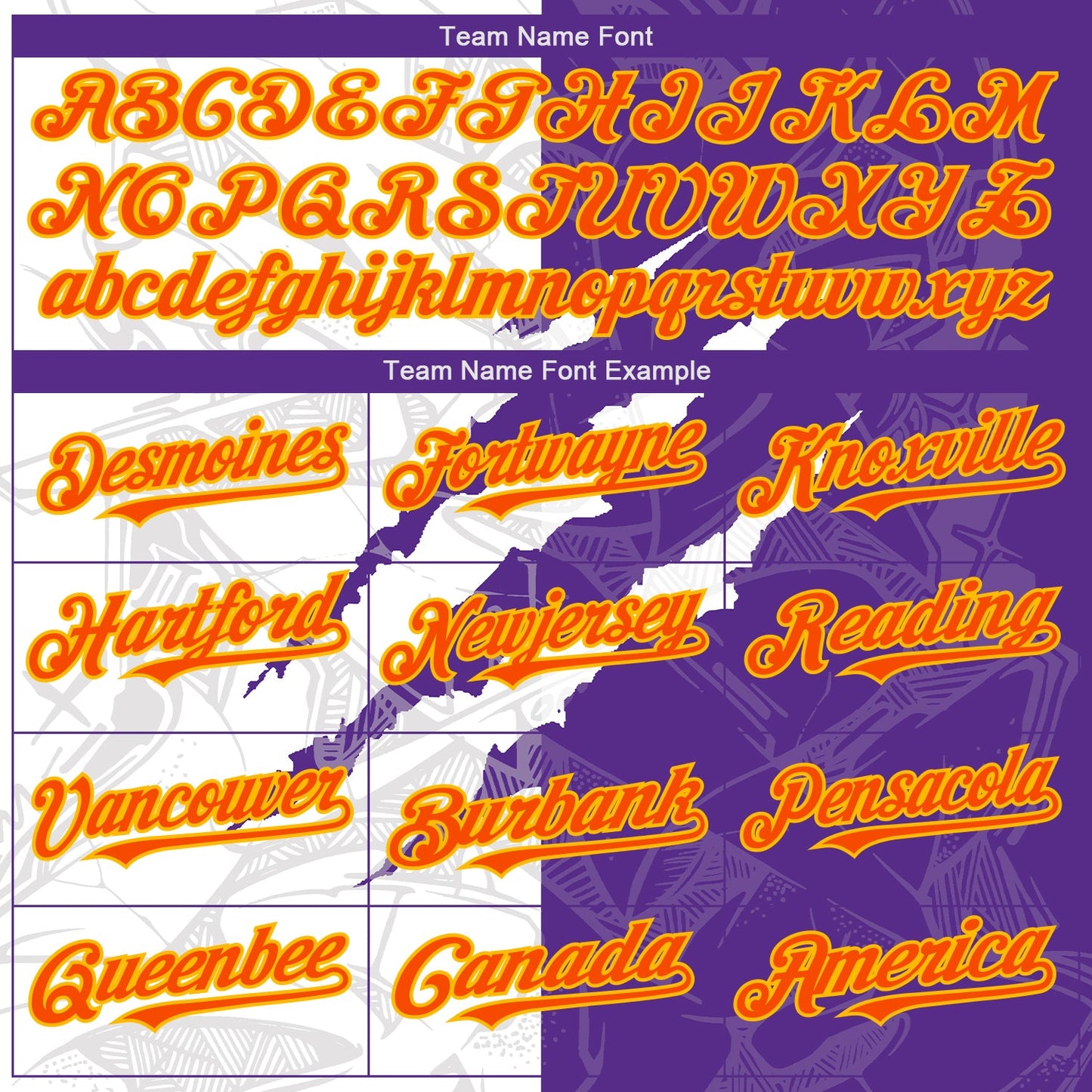 Custom Graffiti Pattern Orange Purple-Gold 3D Scratch Authentic Baseball Jersey - Sky-Custom