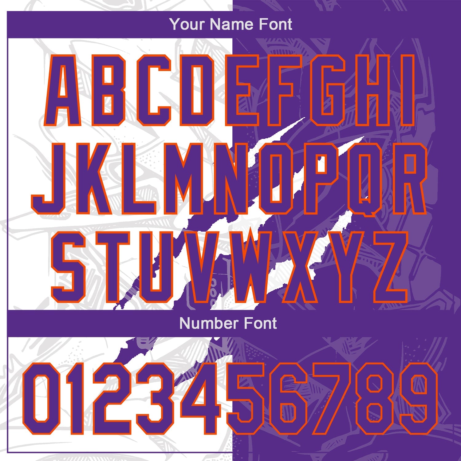 Custom Graffiti Pattern Purple-Orange 3D Scratch Authentic Baseball Jersey - Sky-Custom