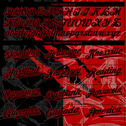 Custom Graffiti Pattern Black-Red 3D Scratch Authentic Baseball Jersey - Sky-Custom