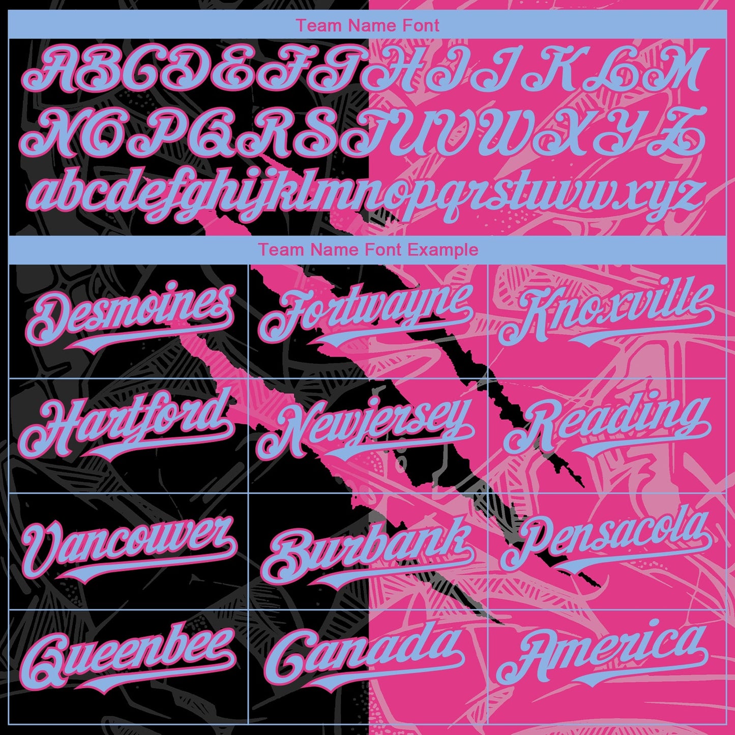 Custom Graffiti Pattern Light Blue Black-Pink 3D Scratch Authentic Baseball Jersey - Sky-Custom