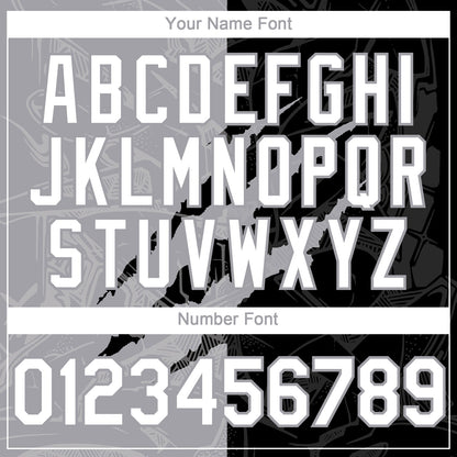 Custom Graffiti Pattern White Black-Gray 3D Scratch Authentic Baseball Jersey - Sky-Custom