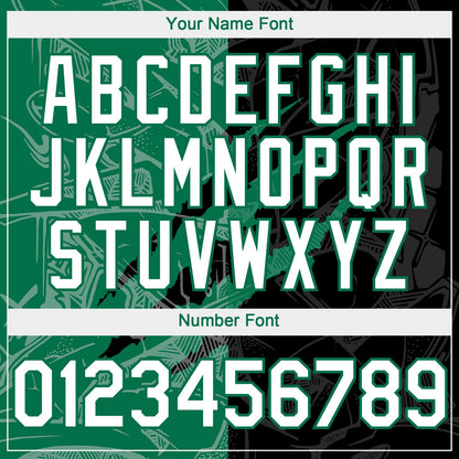 Custom Graffiti Pattern White Black-Kelly Green 3D Scratch Authentic Baseball Jersey - Sky-Custom