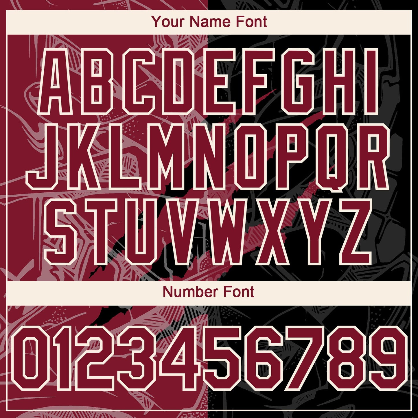 Custom Graffiti Pattern Crimson Black-Cream 3D Scratch Authentic Baseball Jersey - Sky-Custom