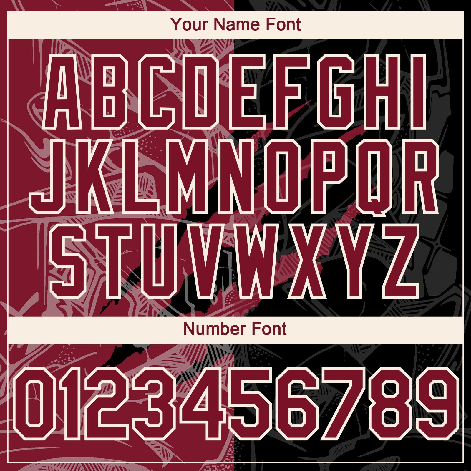Custom Graffiti Pattern Crimson Black-Cream 3D Scratch Authentic Baseball Jersey - Sky-Custom