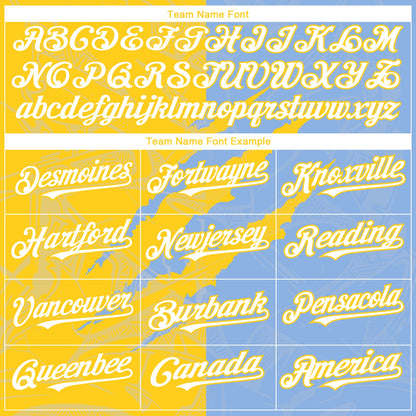 Custom Graffiti Pattern White Light Blue-Yellow 3D Scratch Authentic Baseball Jersey - Sky-Custom