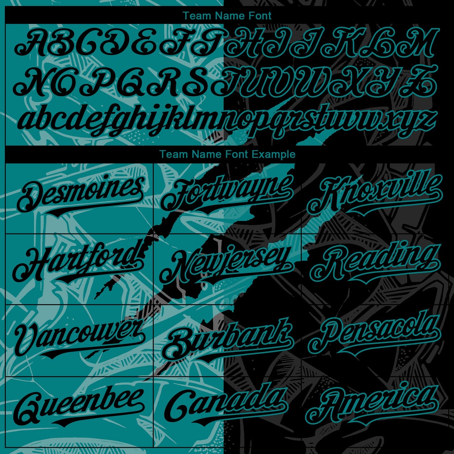 Custom Graffiti Pattern Black-Teal 3D Scratch Authentic Baseball Jersey - Sky-Custom