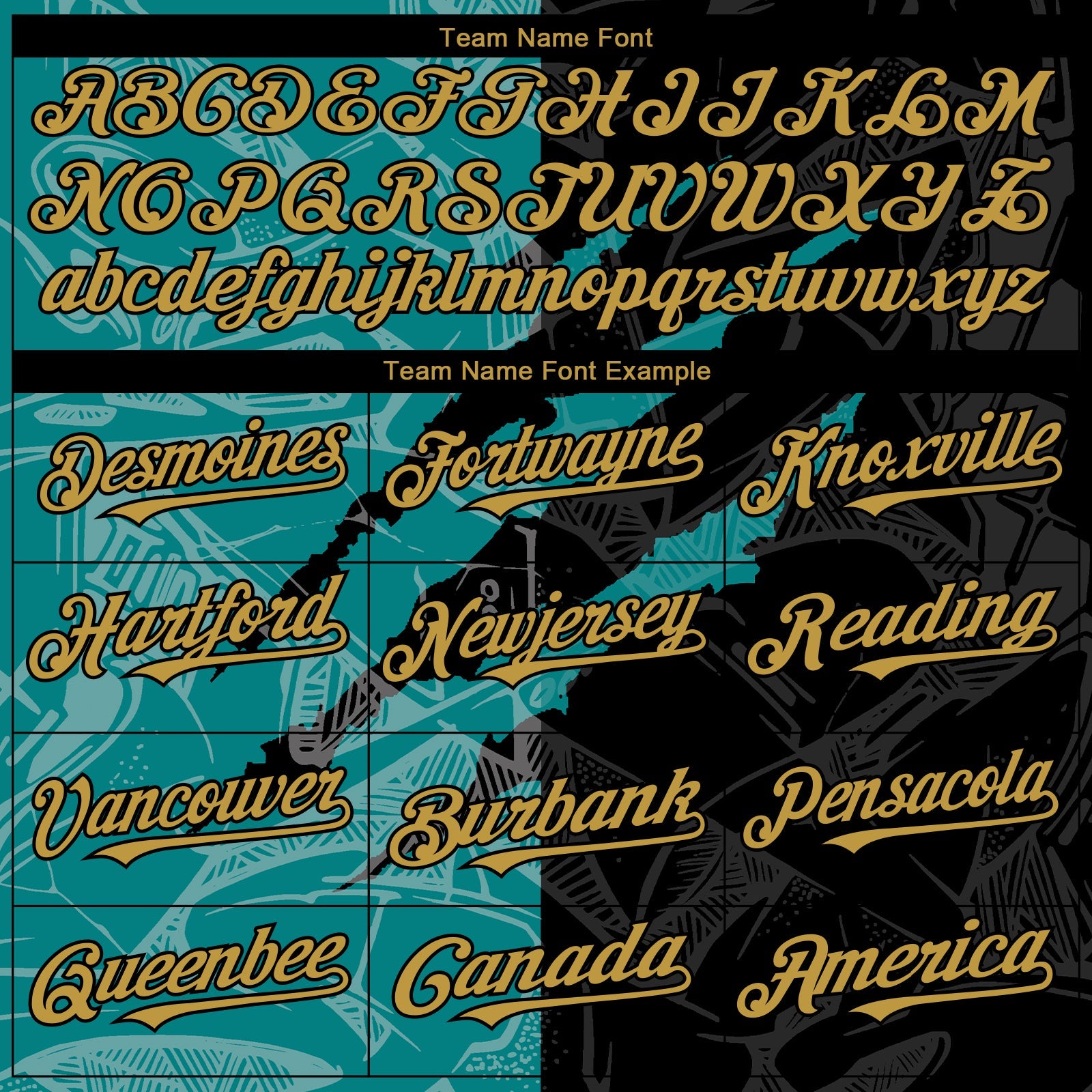 Custom Graffiti Pattern Old Gold Black-Teal 3D Scratch Authentic Baseball Jersey - Sky-Custom