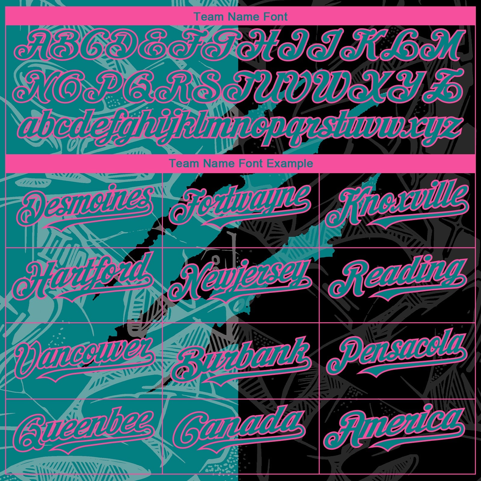 Custom Graffiti Pattern Teal Black-Pink 3D Scratch Authentic Baseball Jersey - Sky-Custom