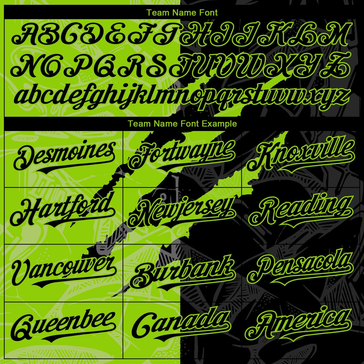 Custom Graffiti Pattern Black-Neon Green 3D Scratch Authentic Baseball Jersey - Sky-Custom