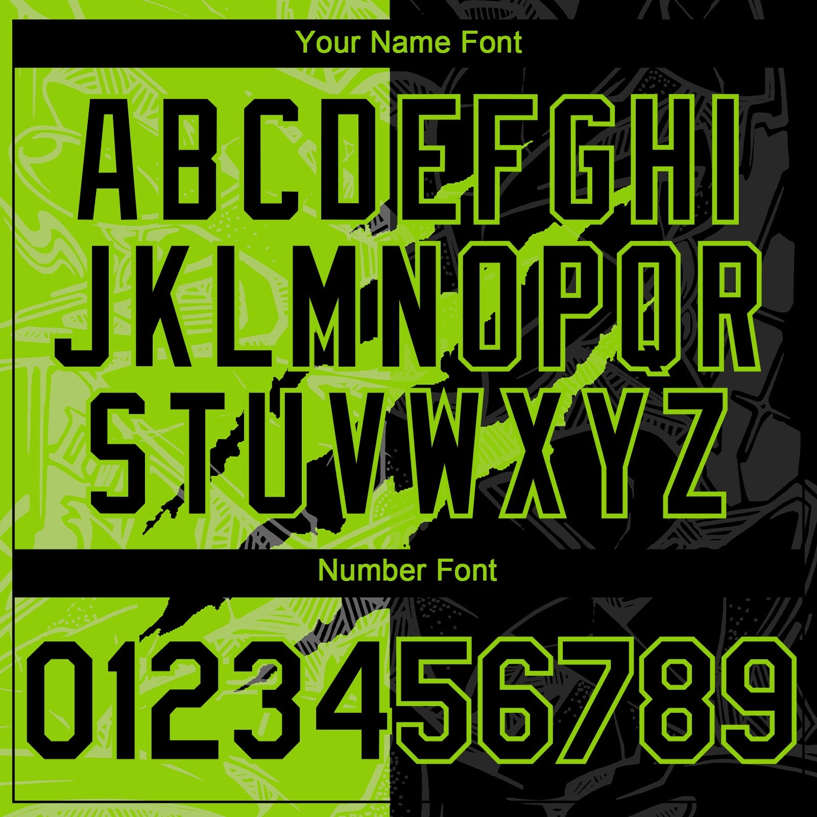 Custom Graffiti Pattern Black-Neon Green 3D Scratch Authentic Baseball Jersey - Sky-Custom