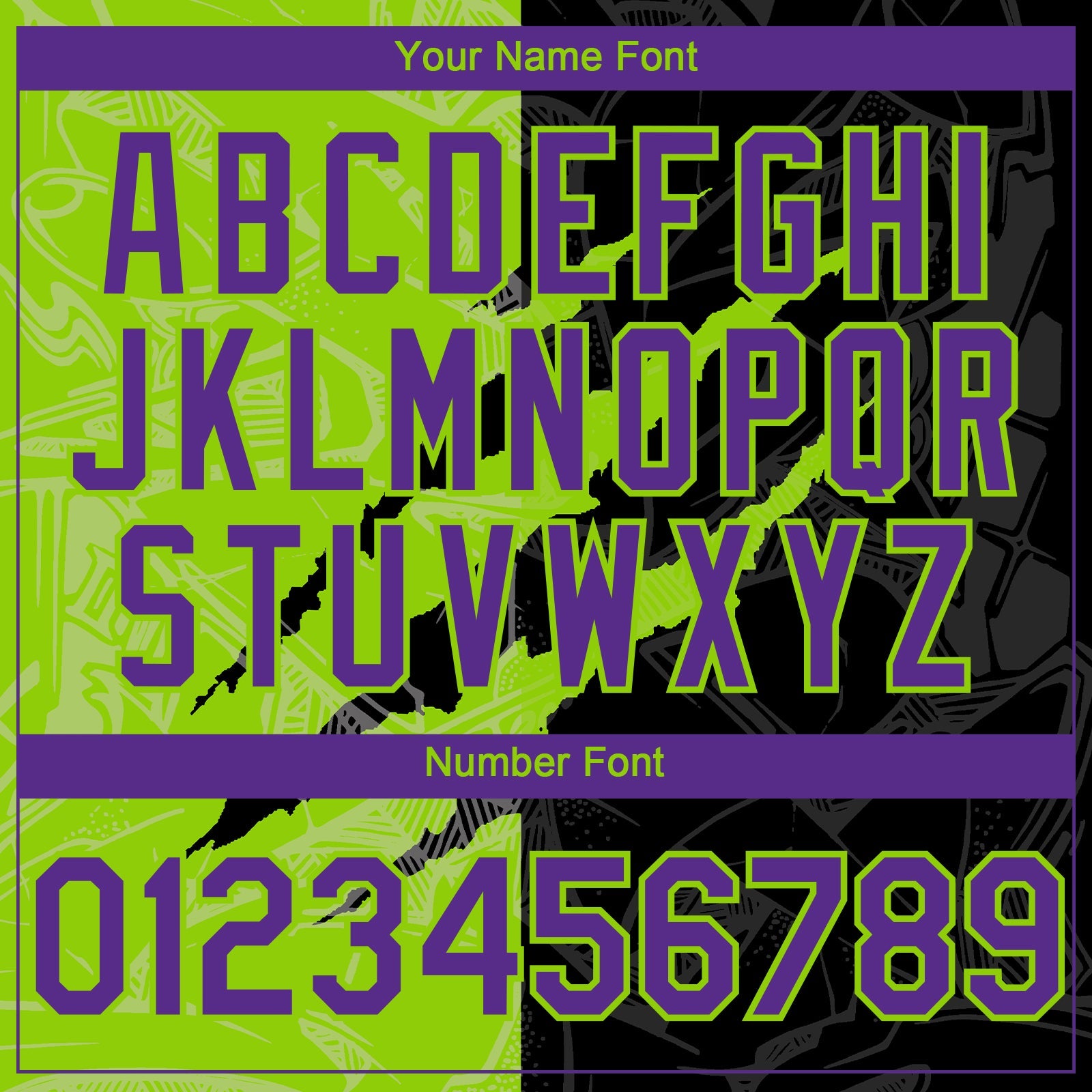 Custom Graffiti Pattern Purple Black-Neon Green 3D Scratch Authentic Baseball Jersey - Sky-Custom