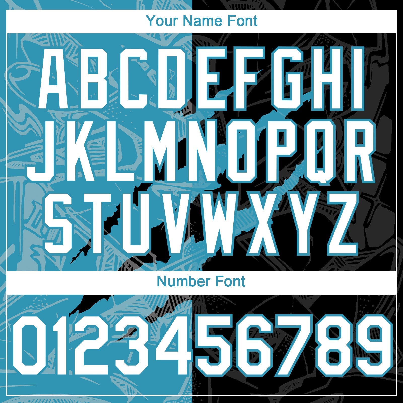 Custom Graffiti Pattern White Black-Panther Blue 3D Scratch Authentic Baseball Jersey - Sky-Custom