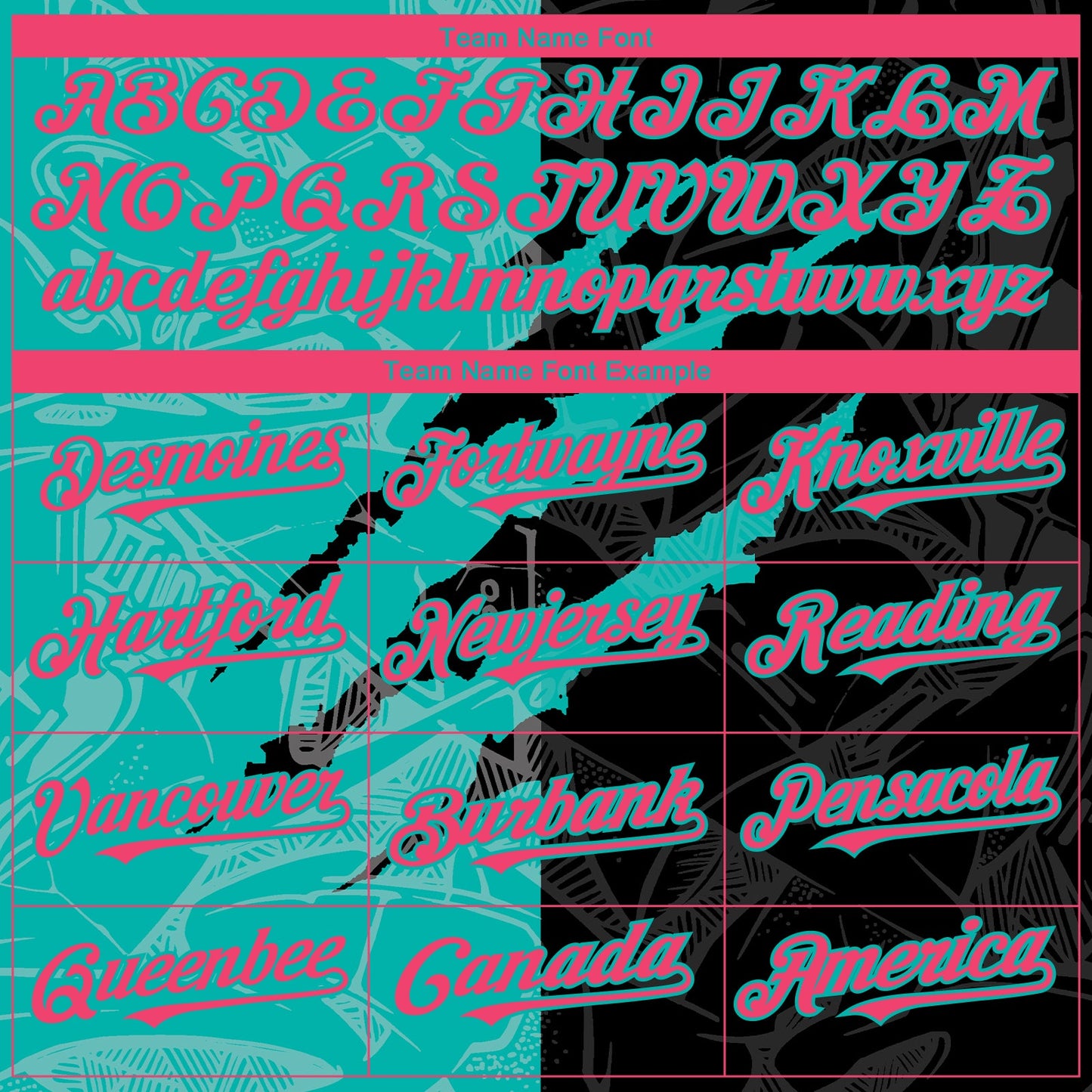 Custom Graffiti Pattern Neon Pink Black-Aqua 3D Scratch Authentic Baseball Jersey - Sky-Custom