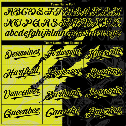 Custom Graffiti Pattern Black-Neon Yellow 3D Scratch Authentic Baseball Jersey - Sky-Custom
