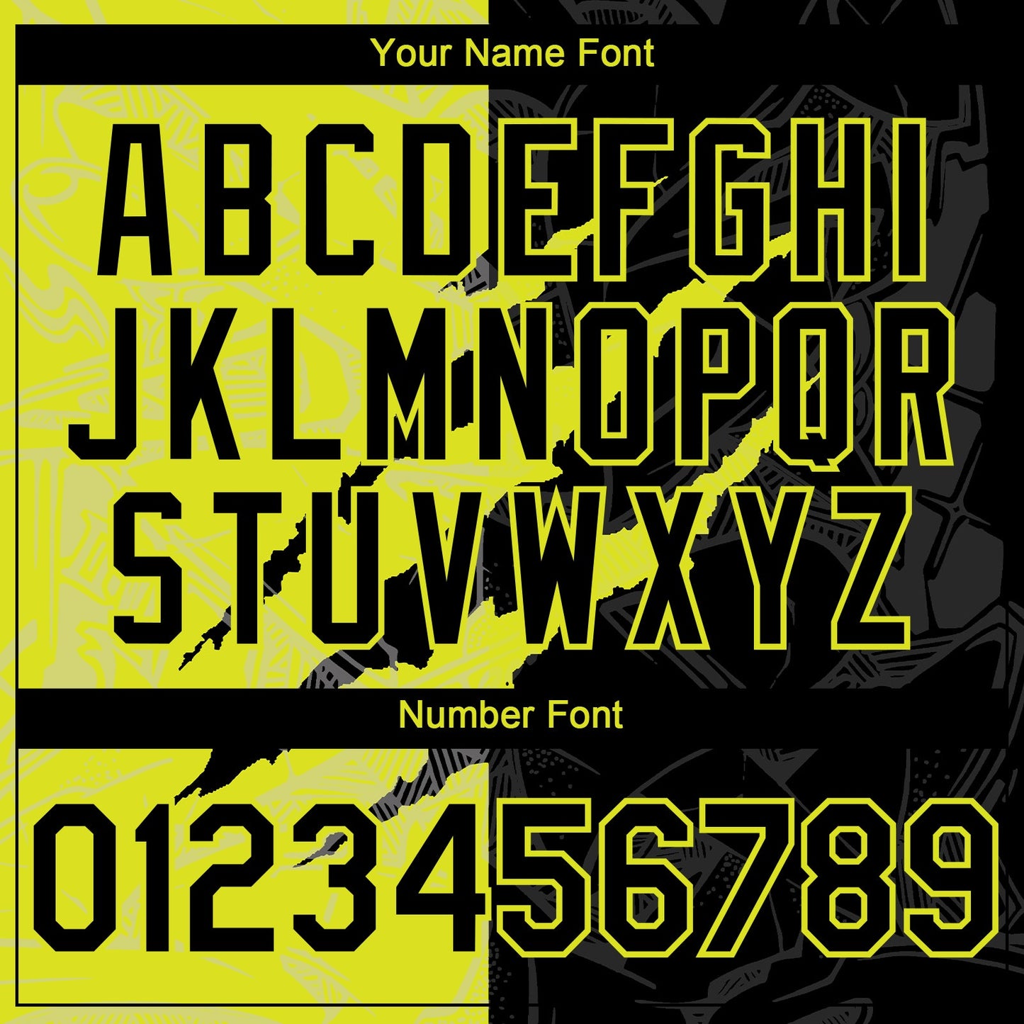 Custom Graffiti Pattern Black-Neon Yellow 3D Scratch Authentic Baseball Jersey - Sky-Custom