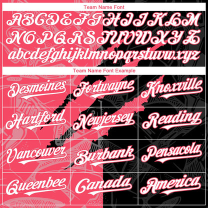 Custom Graffiti Pattern White Black-Neon Pink 3D Scratch Authentic Baseball Jersey - Sky-Custom