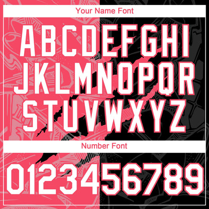 Custom Graffiti Pattern White Black-Neon Pink 3D Scratch Authentic Baseball Jersey - Sky-Custom