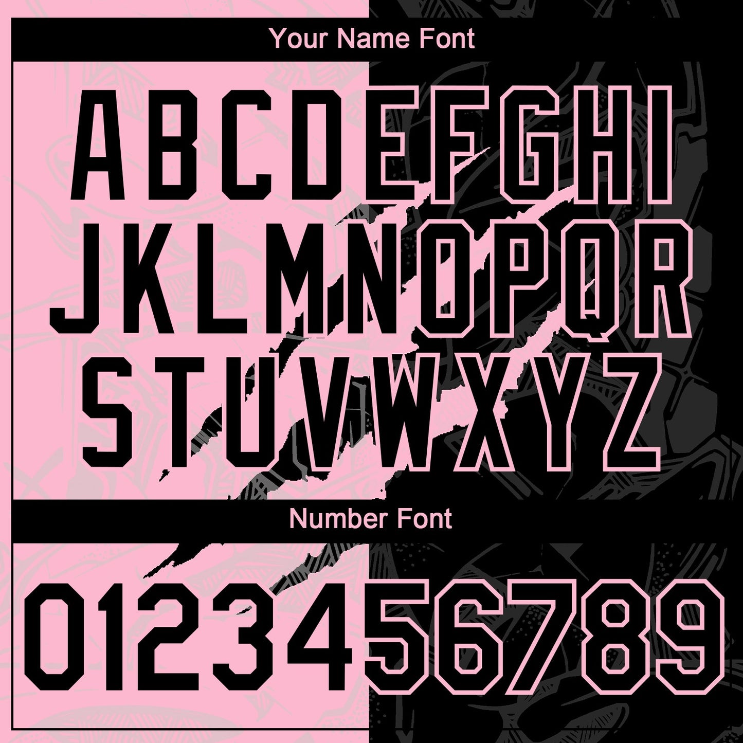 Custom Graffiti Pattern Black-Light Pink 3D Scratch Authentic Baseball Jersey - Sky-Custom