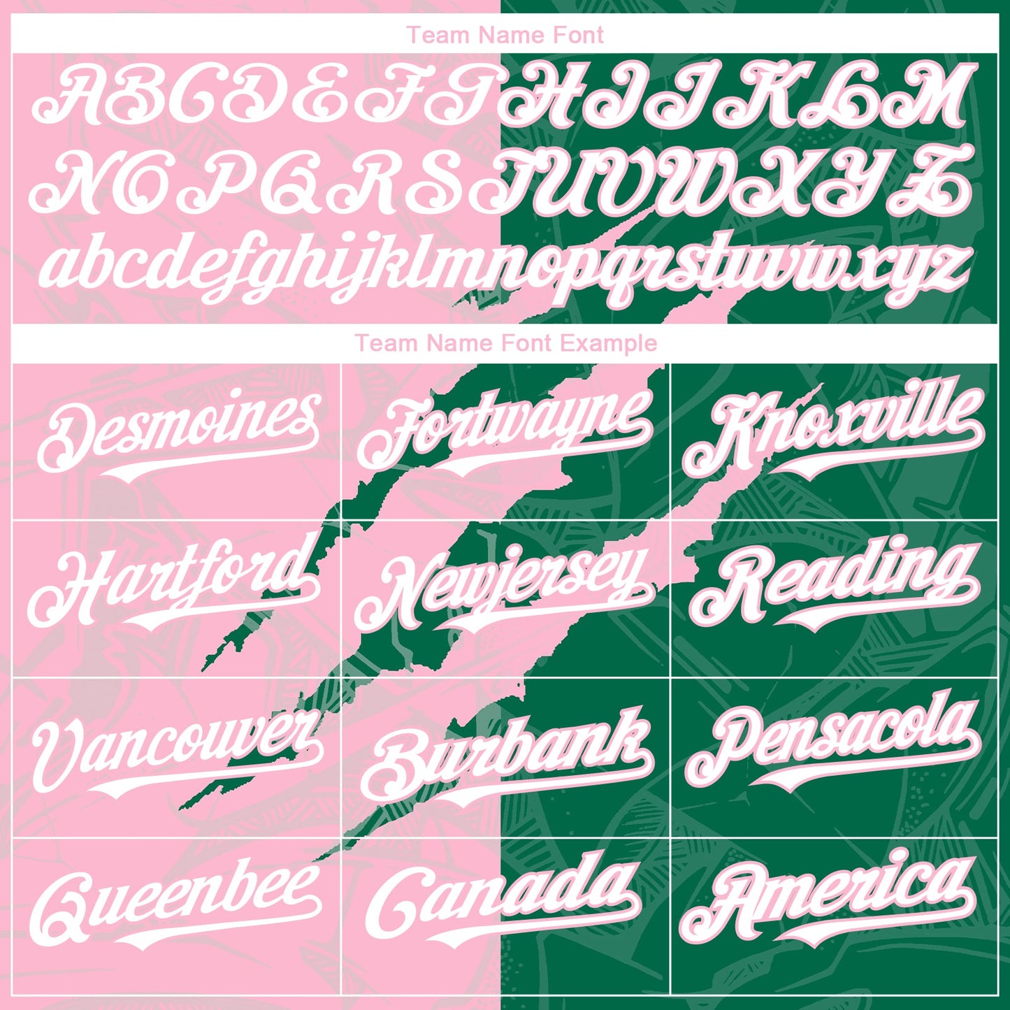 Custom Graffiti Pattern White Kelly Green-Light Pink 3D Scratch Authentic Baseball Jersey - Sky-Custom