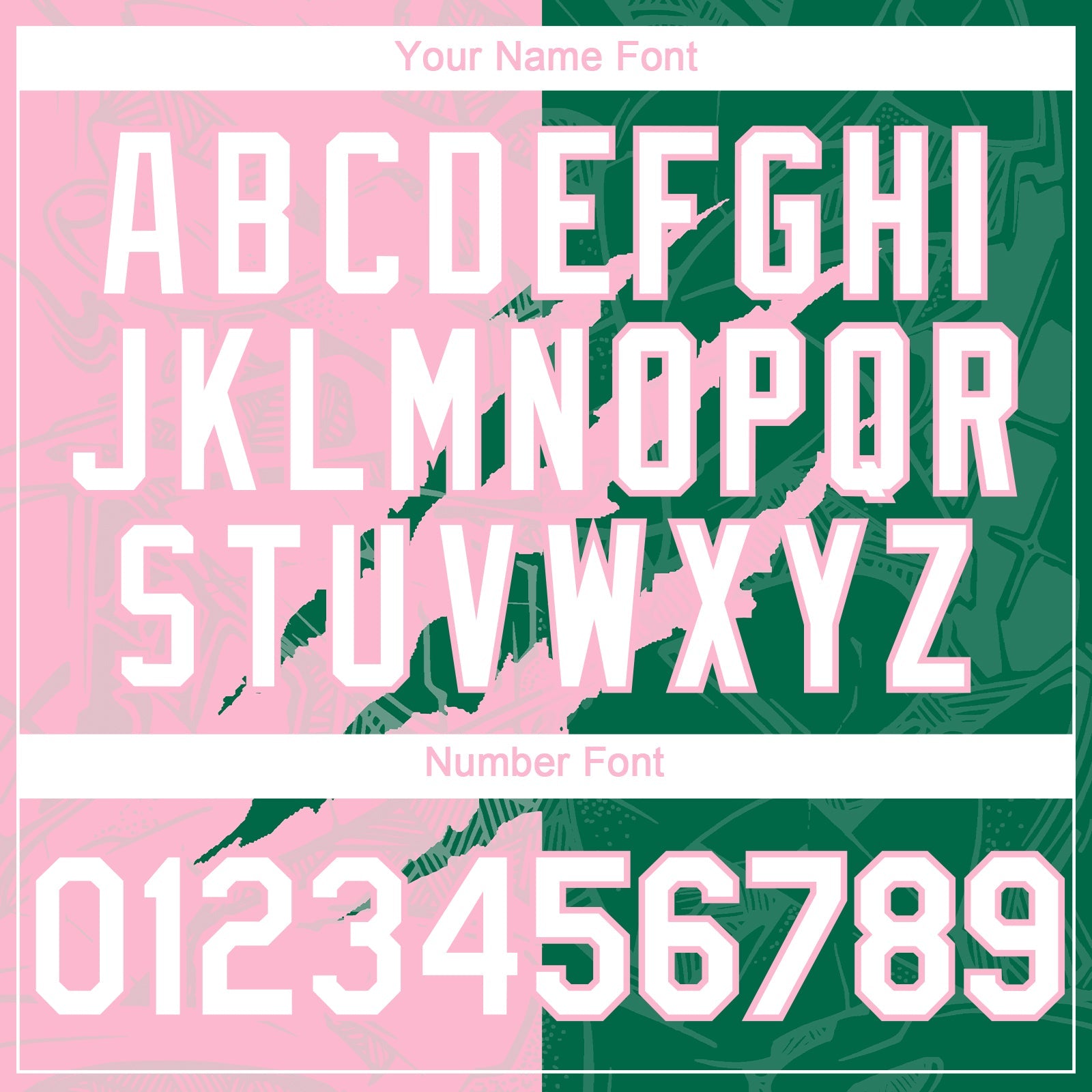 Custom Graffiti Pattern White Kelly Green-Light Pink 3D Scratch Authentic Baseball Jersey - Sky-Custom