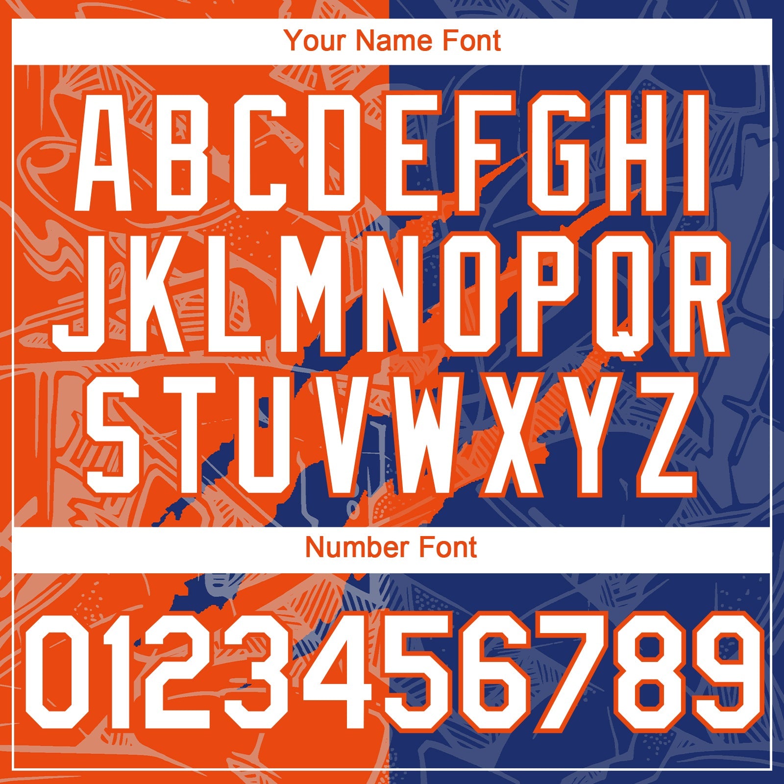 Custom Graffiti Pattern White Royal-Orange 3D Scratch Authentic Baseball Jersey - Sky-Custom