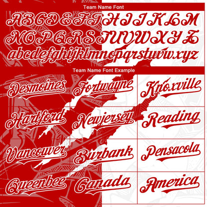 Custom Graffiti Pattern Red-White 3D Scratch Authentic Baseball Jersey - Sky-Custom