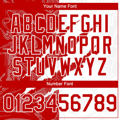 Custom Graffiti Pattern Red-White 3D Scratch Authentic Baseball Jersey - Sky-Custom