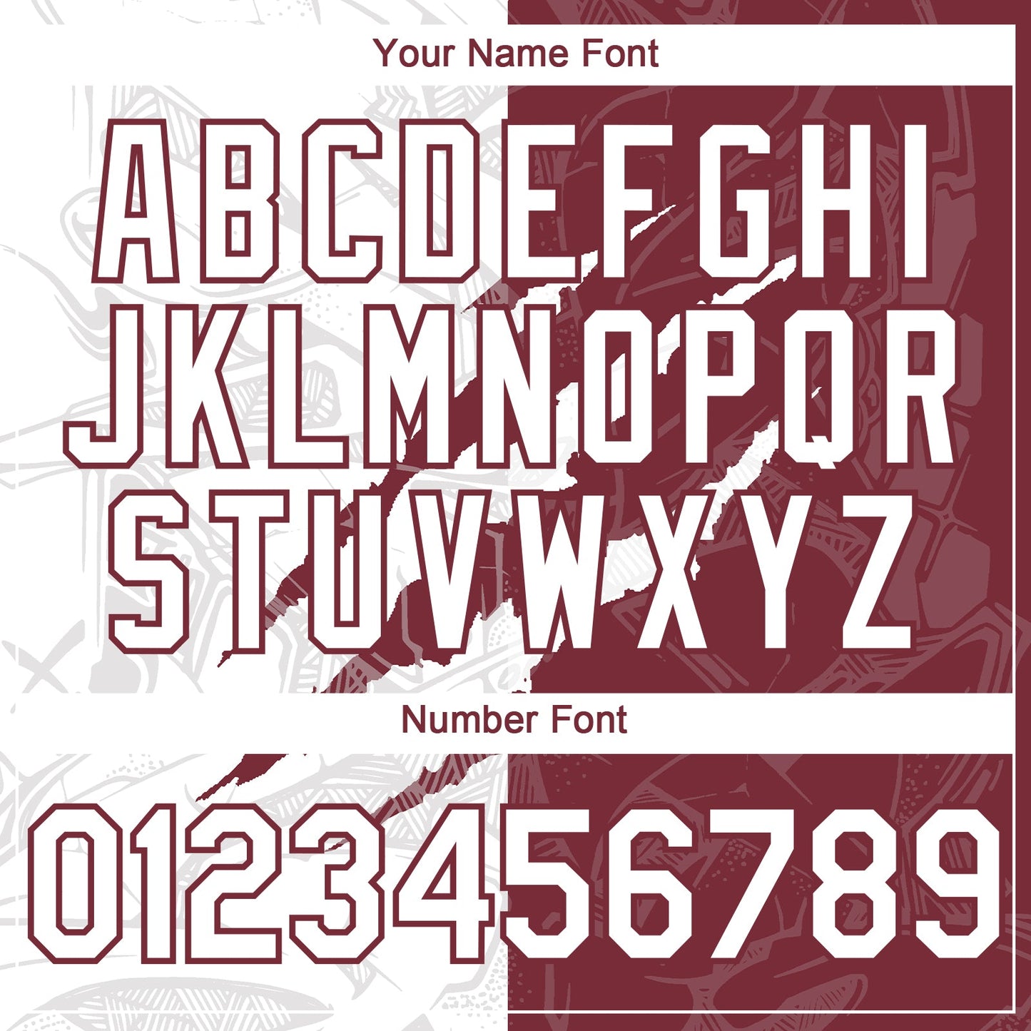Custom Graffiti Pattern White-Burgundy 3D Scratch Authentic Baseball Jersey - Sky-Custom