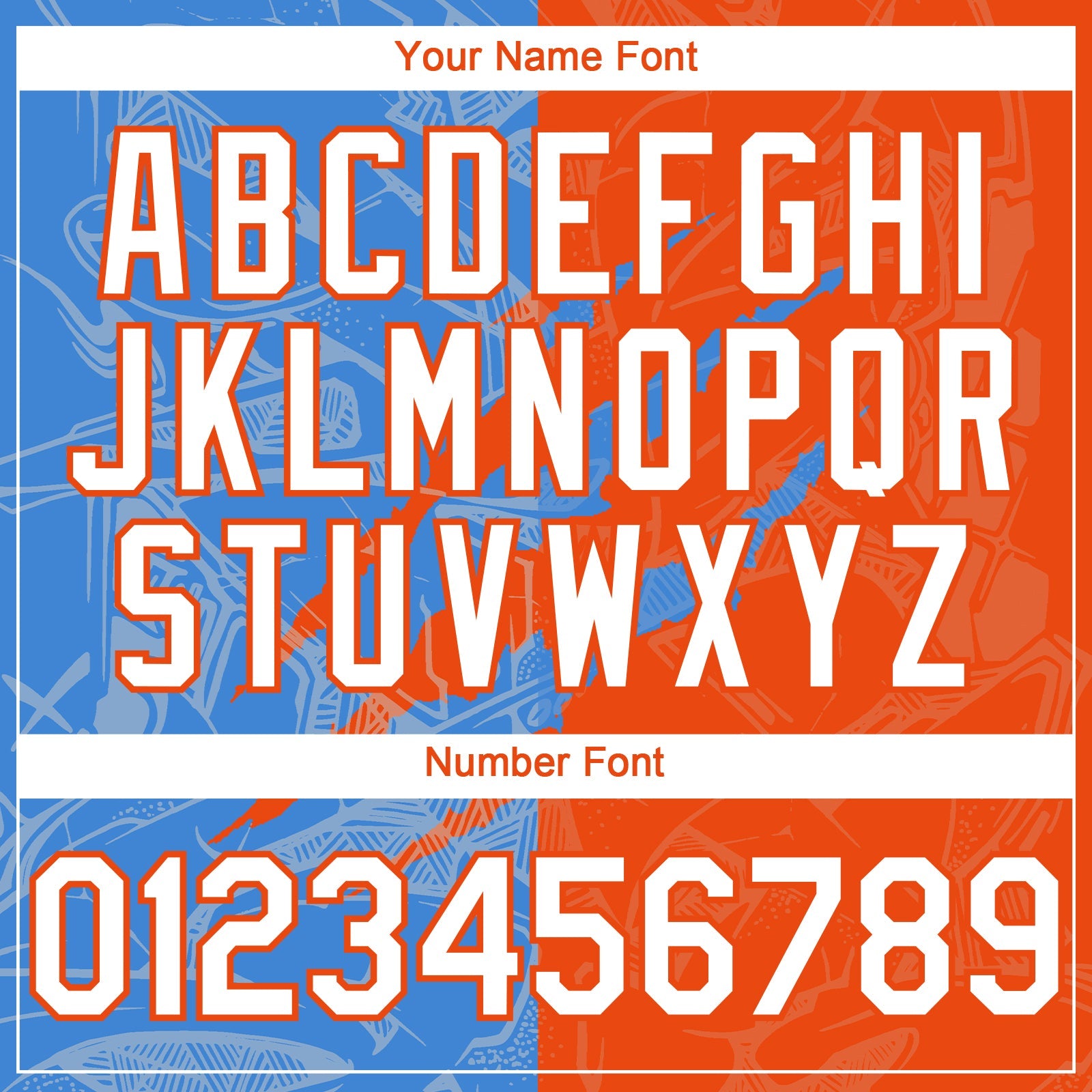 Custom Graffiti Pattern White Orange-Electric Blue 3D Scratch Authentic Baseball Jersey - Sky-Custom