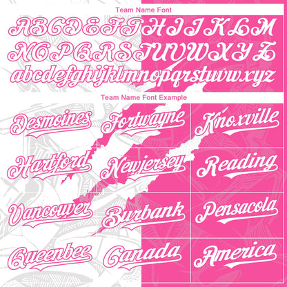 Custom Graffiti Pattern White-Pink 3D Scratch Authentic Baseball Jersey - Sky-Custom