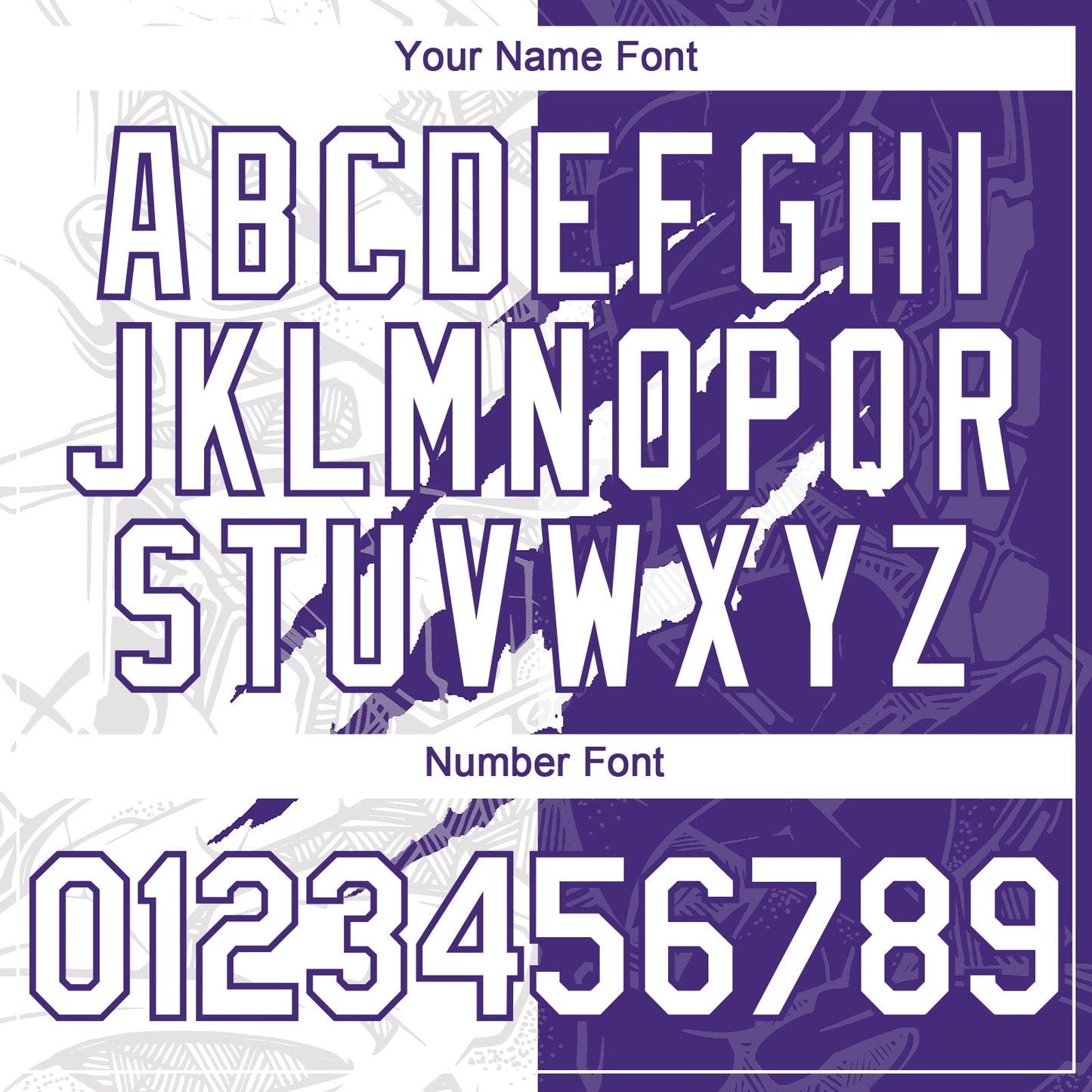 Custom Graffiti Pattern White-Purple 3D Scratch Authentic Baseball Jersey - Sky-Custom