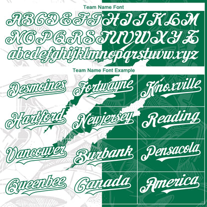 Custom Graffiti Pattern White-Kelly Green 3D Scratch Authentic Baseball Jersey - Sky-Custom