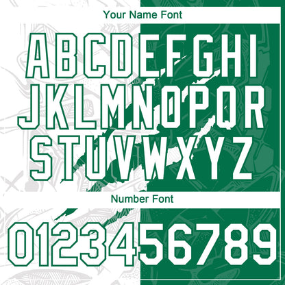 Custom Graffiti Pattern White-Kelly Green 3D Scratch Authentic Baseball Jersey - Sky-Custom